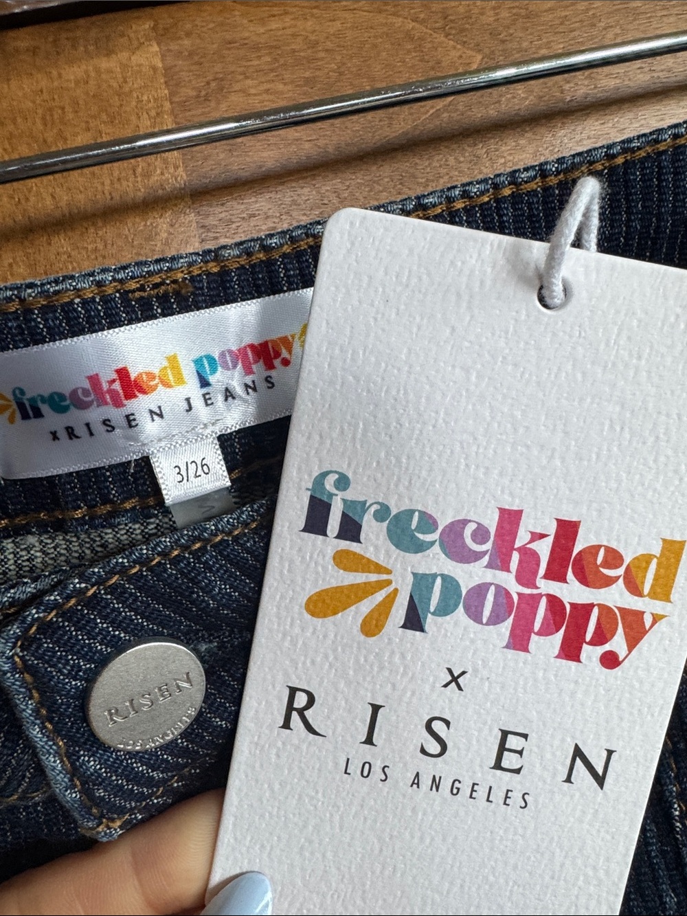 Risen Dark Blue Wide-Leg Jeans - Picture 6 of 7